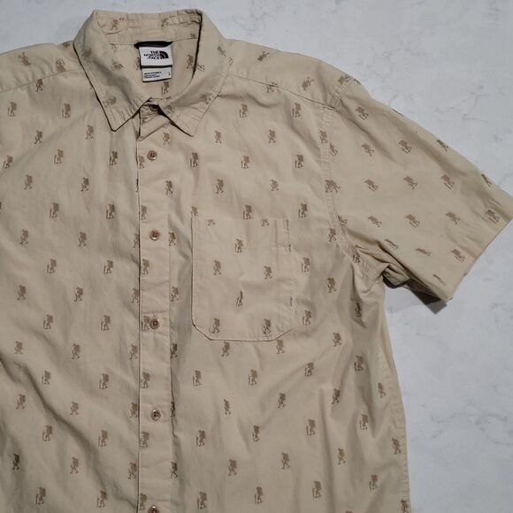 The North Face Baytrail Jacquard SS Hiker All Over Embroidered Large Beige NWOT - Picture 1 of 12